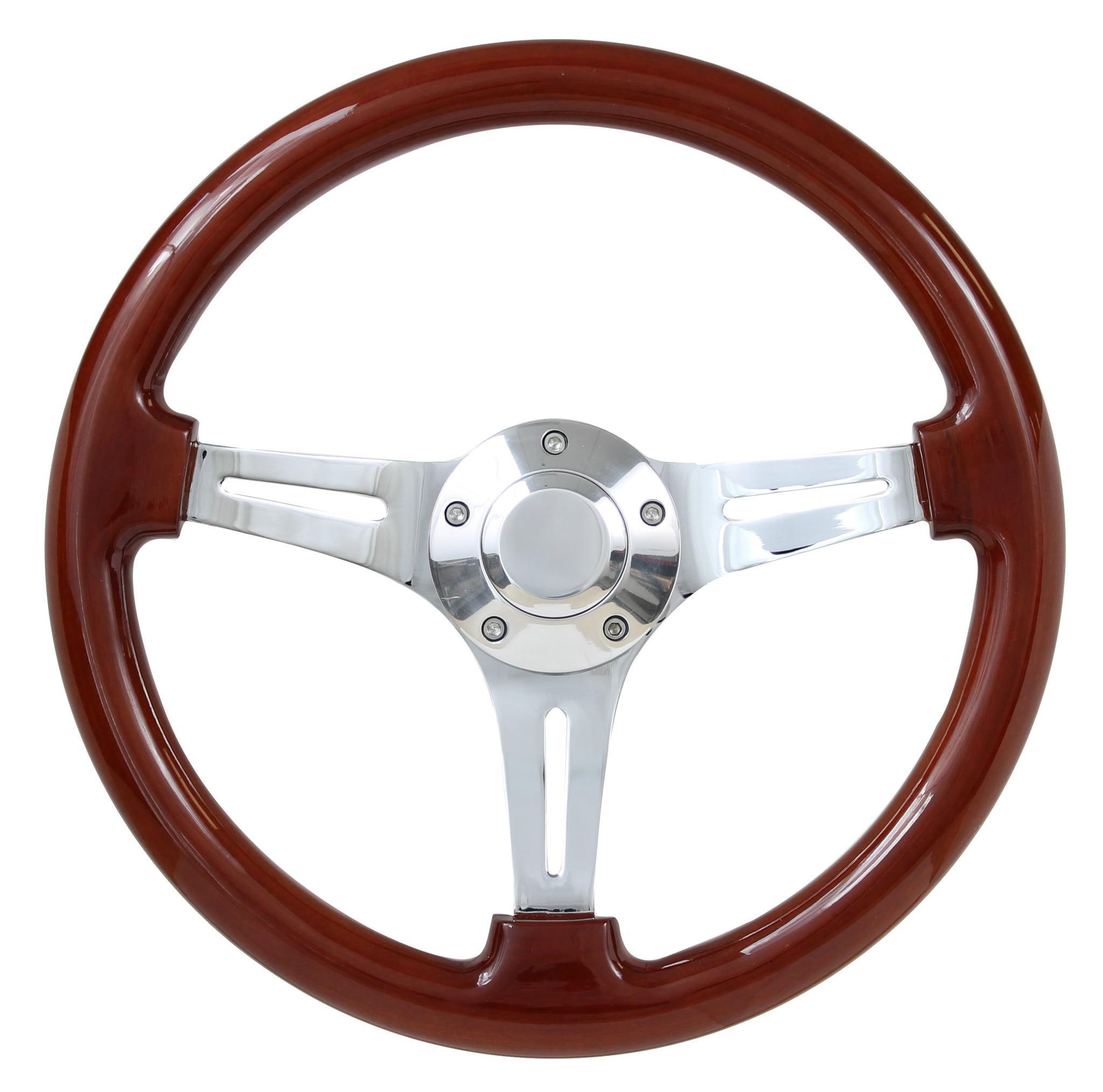 60-73 All Models Volkswagen Vw (excl. Bus & Pick-up) (1960-73) 14" Wood Billet Polished Steering Wheel Set Adapter & Horn Sale